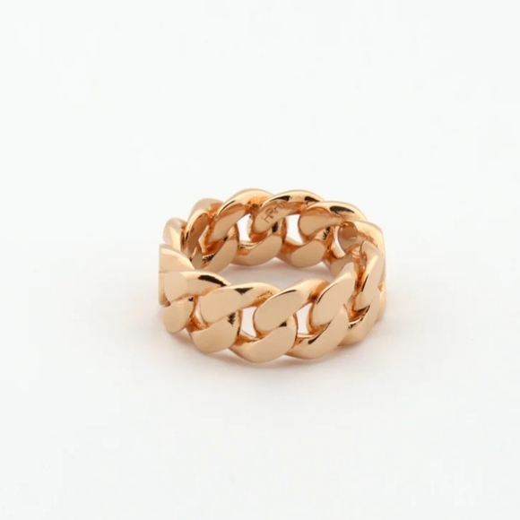 HRH COLLECTION CHAIN ROSE GOLD RING 5 💍 - Picture 2 of 3